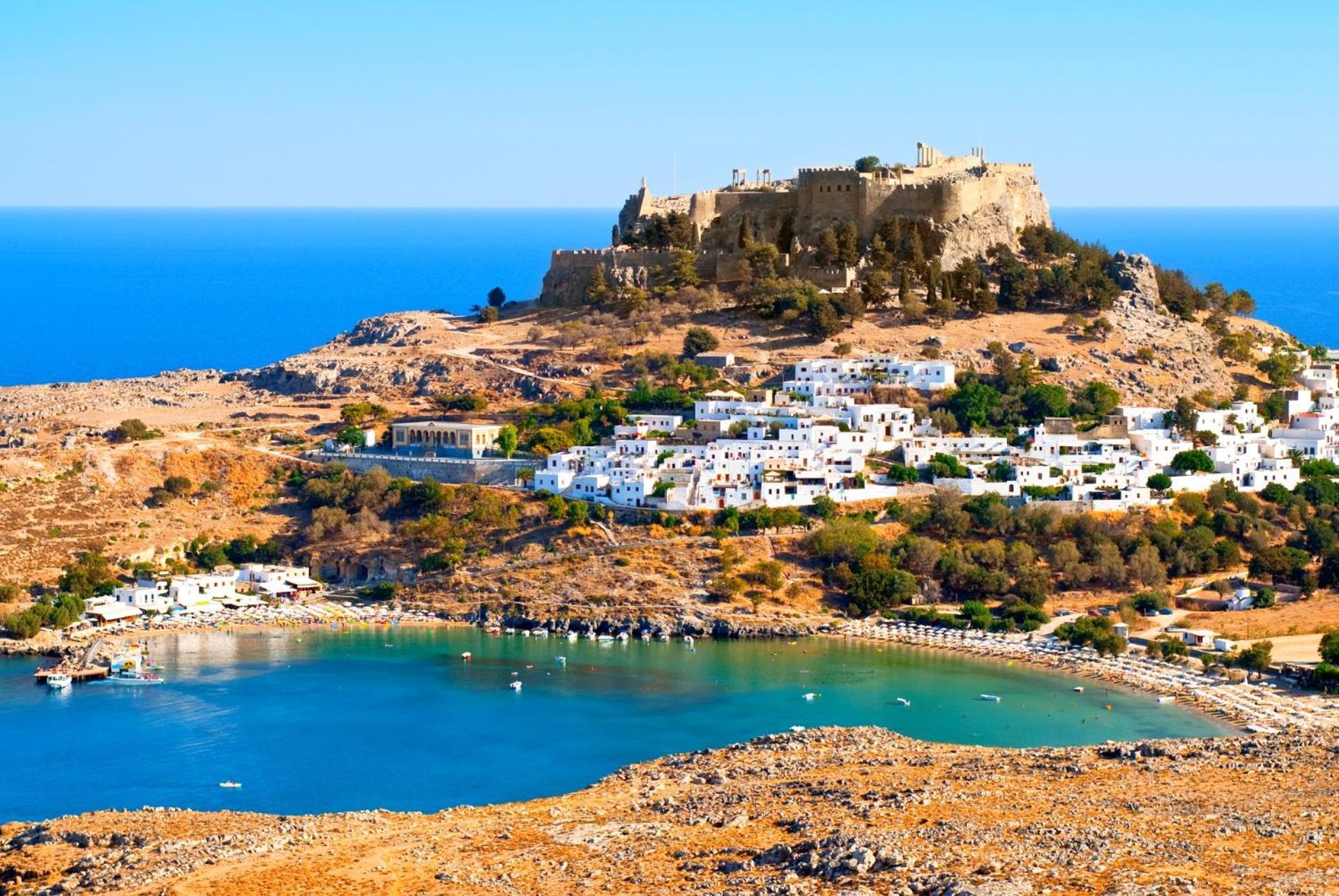 Galini View Apartments Lindos Bagian luar foto