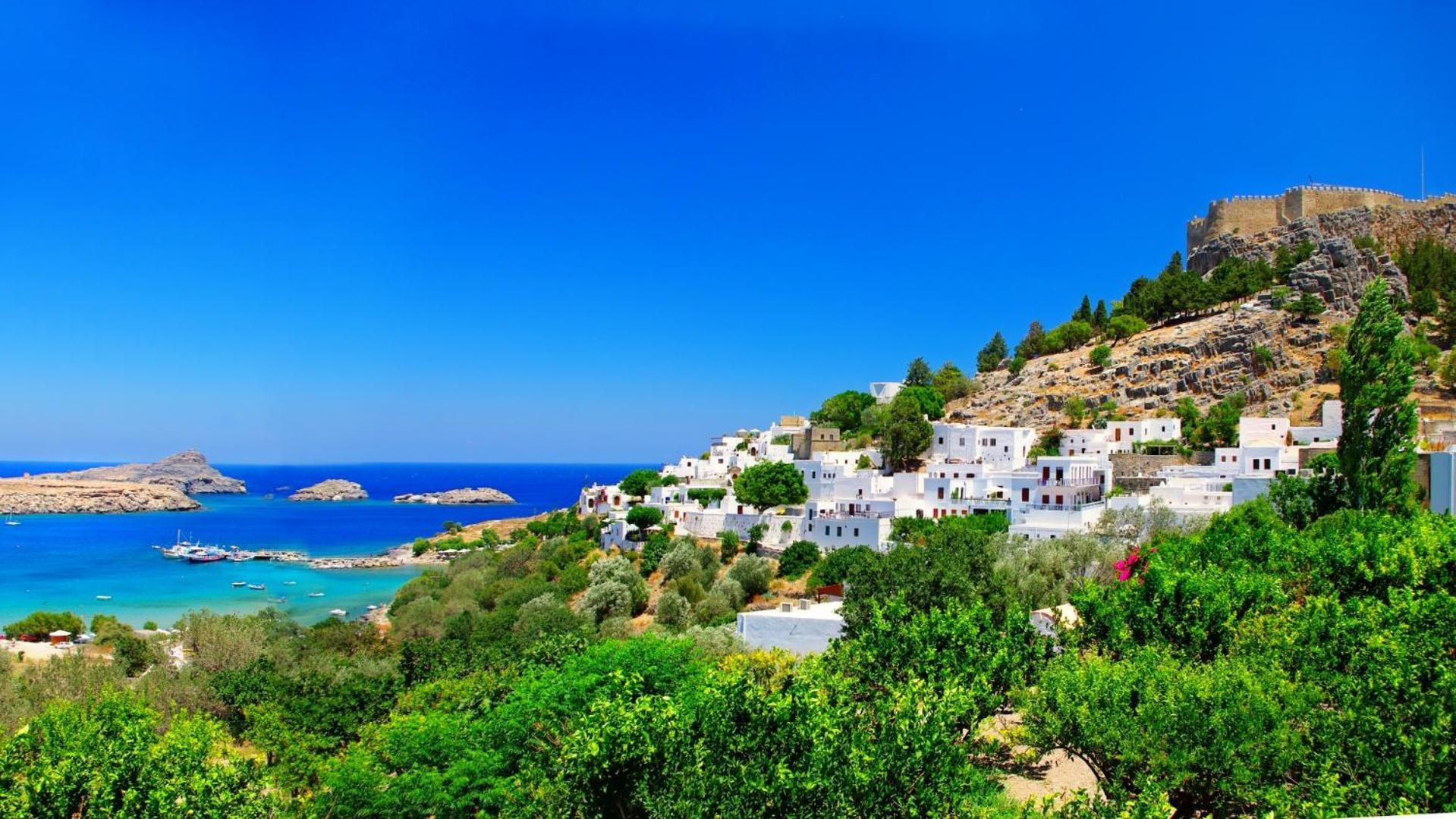 Galini View Apartments Lindos Bagian luar foto