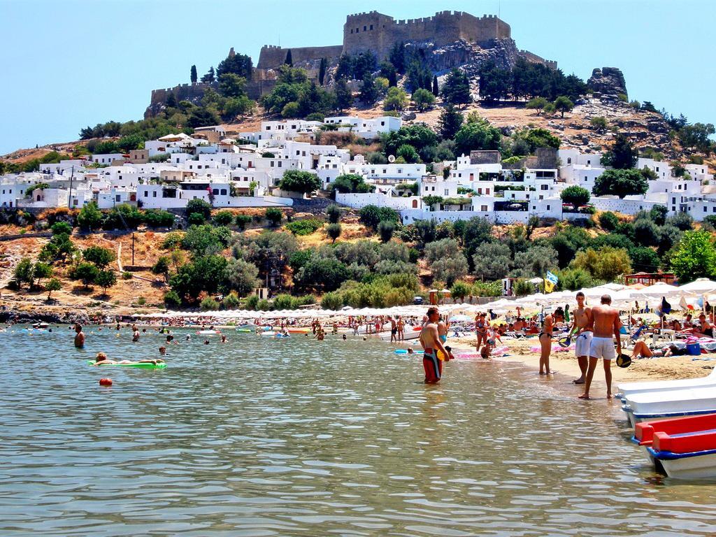 Galini View Apartments Lindos Bagian luar foto